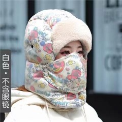 眼鏡帽子一體圍脖雷鋒帽女冬款騎車加絨加厚保暖防風(fēng)防寒時尚洋氣